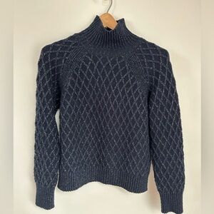 Massimo Dutti Mock neck sweater S navy silver